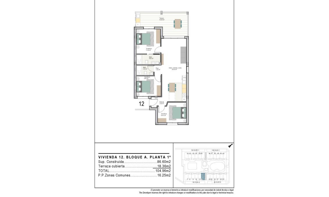 Új építésű - Apartman -
Torre Pacheco - San Cayetano