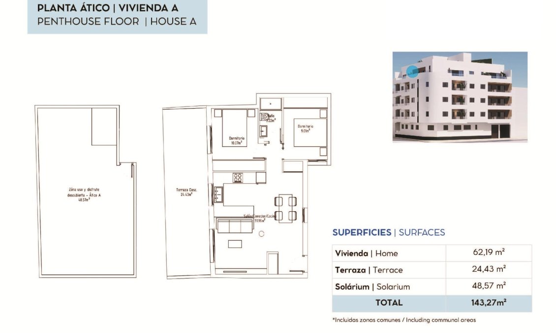 Új építésű - Tetőtéri lakás -
Torrevieja - pueblo